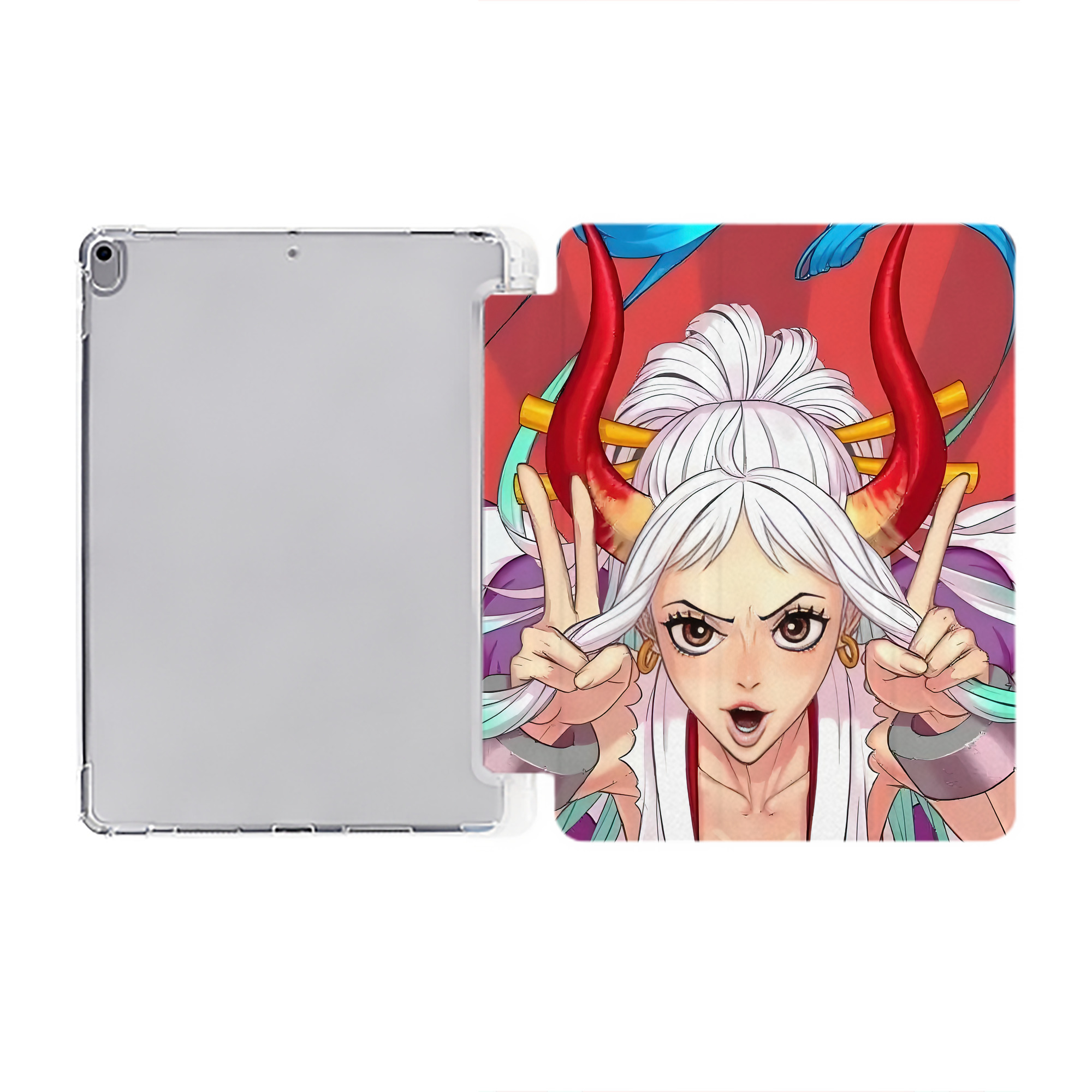 ワンピース ONE PIECE IPad ケース ペン収納付き 三つ折りスタンド PUレザー×シリコン 対応機種9.5/10.5/10.9インチ